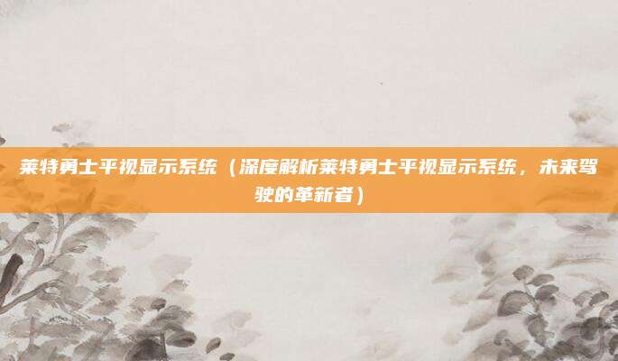 莱特勇士平视显示系统（深度解析莱特勇士平视显示系统，未来驾驶的革新者）