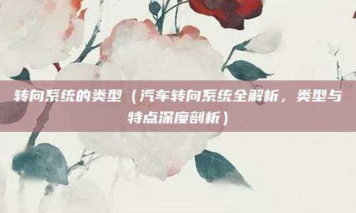 转向系统的类型(汽车转向系统全解析,类型与特点深度剖析)