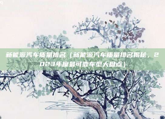 新能源汽车质量排名（新能源汽车质量排名揭秘，2023年度最可靠车型大盘点）