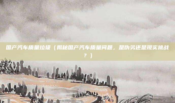 国产汽车质量垃圾（揭秘国产汽车质量问题，是伪劣还是现实挑战？）