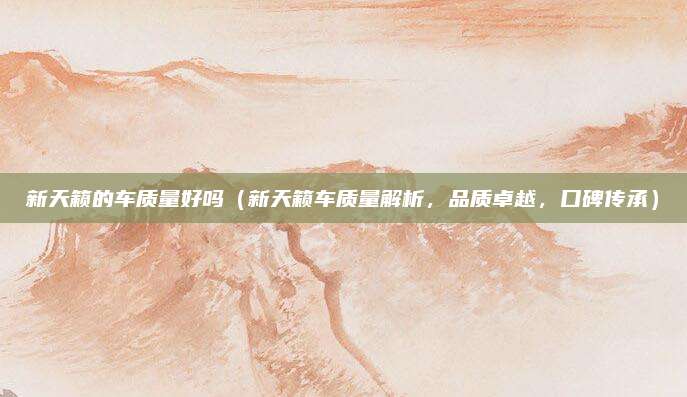 新天籁的车质量好吗(新天籁车质量解析,品质卓越,口碑传承)