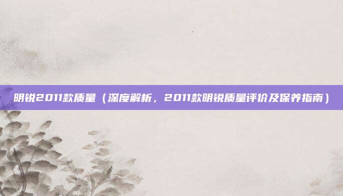 明锐2011款质量（深度解析，2011款明锐质量评价及保养指南）