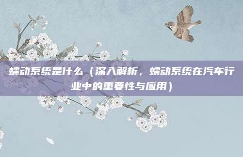 蠕动系统是什么（深入解析，蠕动系统在汽车行业中的重要性与应用）