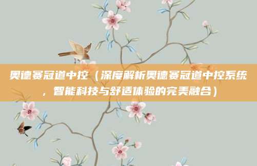 奥德赛冠道中控（深度解析奥德赛冠道中控系统，智能科技与舒适体验的完美融合）