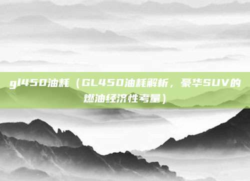 gl450油耗（GL450油耗解析，豪华SUV的燃油经济性考量）