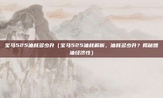 宝马525油耗多少升(宝马525油耗解析,油耗多少升?揭秘燃油经济性)