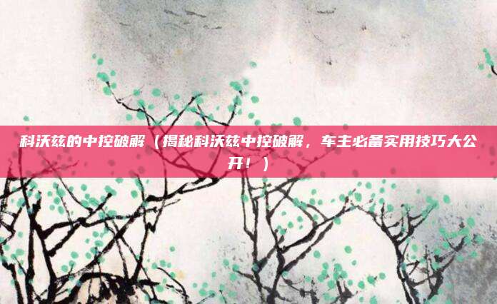 科沃兹的中控破解（揭秘科沃兹中控破解，车主必备实用技巧大公开！）