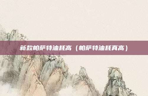 新款帕萨特油耗高（帕萨特油耗真高）