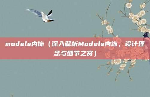 models内饰(深入解析Models内饰,设计理念与细节之赏)