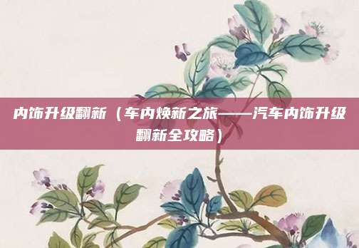 内饰升级翻新（车内焕新之旅——汽车内饰升级翻新全攻略）