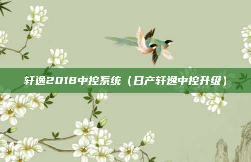 轩逸2018中控系统(日产轩逸中控升级)