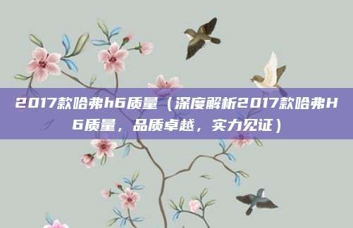 2017款哈弗h6质量(深度解析2017款哈弗H6质量,品质卓越,实力见证)