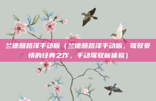 兰德酷路泽手动版(兰德酷路泽手动版,驾驭豪情的经典之作,手动驾驭新体验)