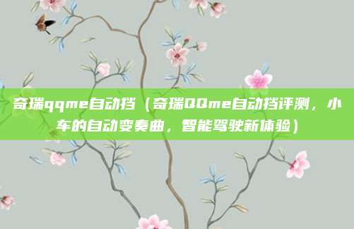 奇瑞qqme自动挡（奇瑞QQme自动挡评测，小车的自动变奏曲，智能驾驶新体验）
