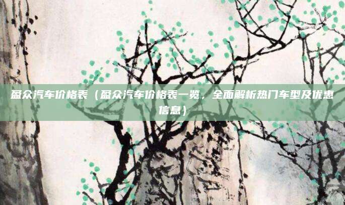 盈众汽车价格表（盈众汽车价格表一览，全面解析热门车型及优惠信息）