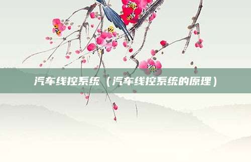 汽车线控系统(汽车线控系统的原理)