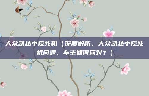 大众凯越中控死机（深度解析，大众凯越中控死机问题，车主如何应对？）