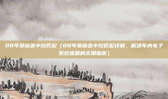 08年爱丽舍中控匹配(08年爱丽舍中控匹配详解,解决车内电子系统难题的实用指南)