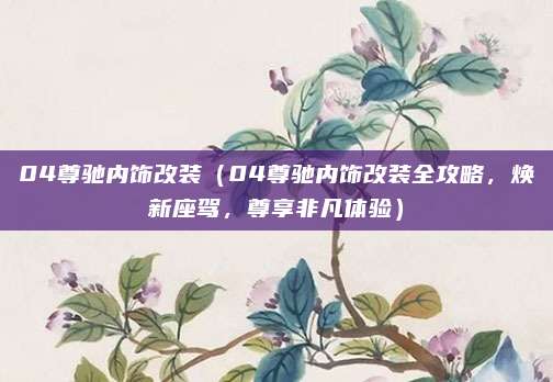 04尊驰内饰改装（04尊驰内饰改装全攻略，焕新座驾，尊享非凡体验）
