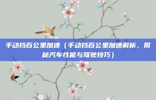 手动挡百公里加速（手动挡百公里加速解析，揭秘汽车性能与驾驶技巧）