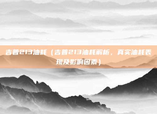 吉普213油耗(吉普213油耗解析,真实油耗表现及影响因素)
