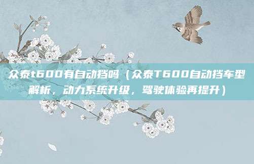 众泰t600有自动挡吗(众泰T600自动挡车型解析,动力系统升级,驾驶体验再提升)