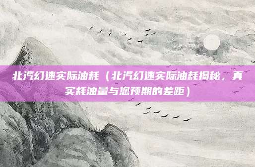 北汽幻速实际油耗(北汽幻速实际油耗揭秘,真实耗油量与您预期的差距)