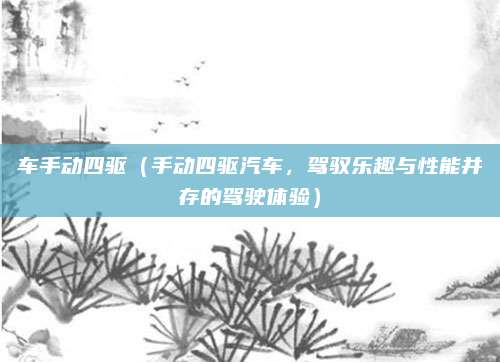车手动四驱（手动四驱汽车，驾驭乐趣与性能并存的驾驶体验）