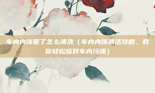 车内内饰脏了怎么清洗（车内内饰清洁攻略，教你轻松应对车内污渍）