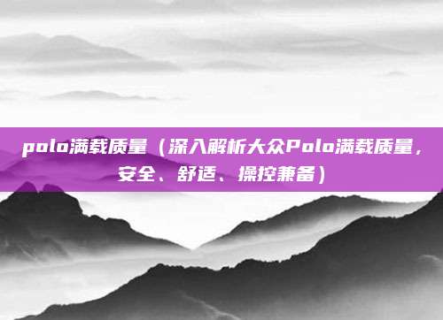 polo满载质量(深入解析大众Polo满载质量,安全、舒适、操控兼备)