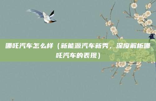 哪吒汽车怎么样(新能源汽车新秀,深度解析哪吒汽车的表现)