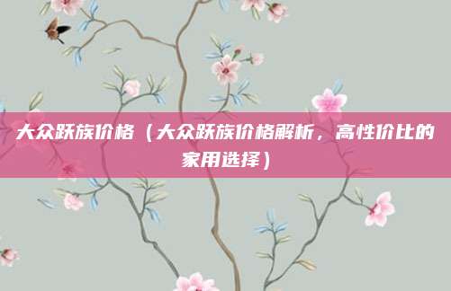 大众跃族价格（大众跃族价格解析，高性价比的家用选择）