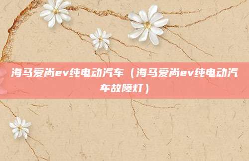 海马爱尚ev纯电动汽车(海马爱尚ev纯电动汽车故障灯)