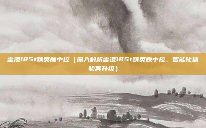 雷凌185t精英版中控(深入解析雷凌185t精英版中控,智能化体验再升级)