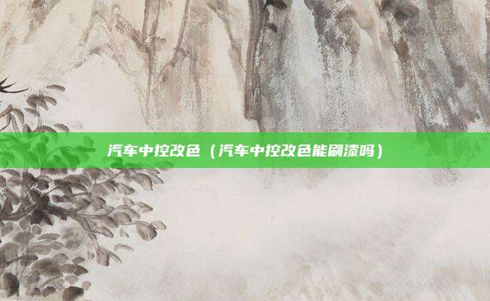 汽车中控改色(汽车中控改色能刷漆吗)