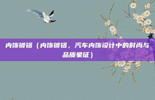 内饰镀铬(内饰镀铬,汽车内饰设计中的时尚与品质象征)