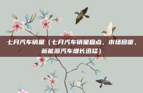 七月汽车销量（七月汽车销量盘点，市场回暖，新能源汽车增长迅猛）