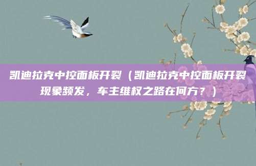 凯迪拉克中控面板开裂(凯迪拉克中控面板开裂现象频发,车主维权之路在何方?)