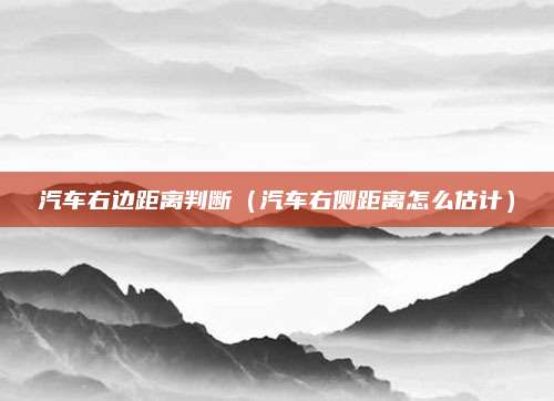汽车右边距离判断(汽车右侧距离怎么估计)