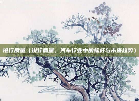 锐行质量(锐行质量,汽车行业中的标杆与未来趋势)
