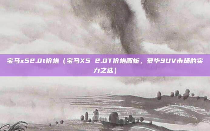 宝马x52.0t价格(宝马X5 2.0T价格解析,豪华SUV市场的实力之选)