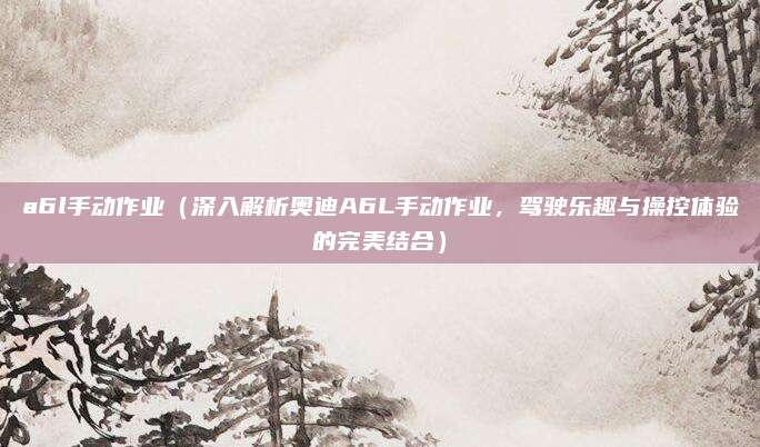 a6l手动作业(深入解析奥迪A6L手动作业,驾驶乐趣与操控体验的完美结合)