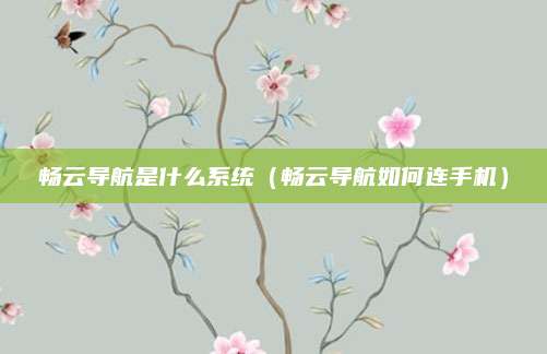 畅云导航是什么系统(畅云导航如何连手机)