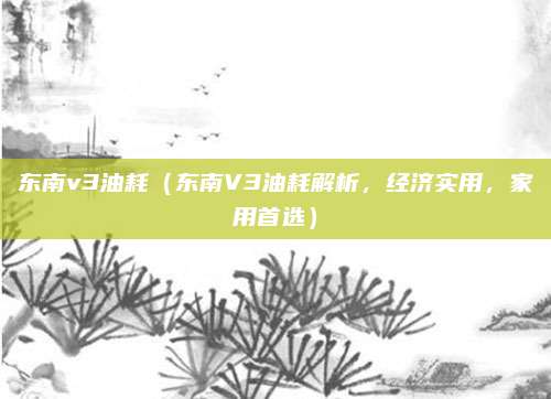 东南v3油耗(东南V3油耗解析,经济实用,家用首选)