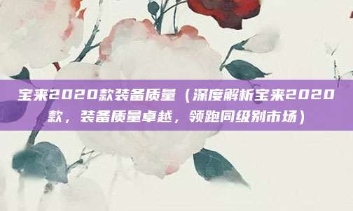 宝来2020款装备质量(深度解析宝来2020款,装备质量卓越,领跑同级别市场)