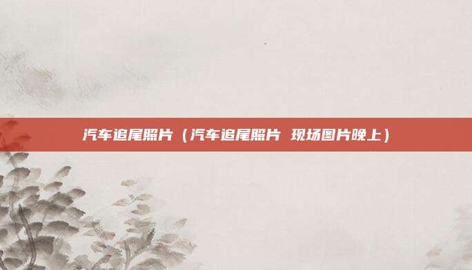 汽车追尾照片(汽车追尾照片 现场图片晚上)