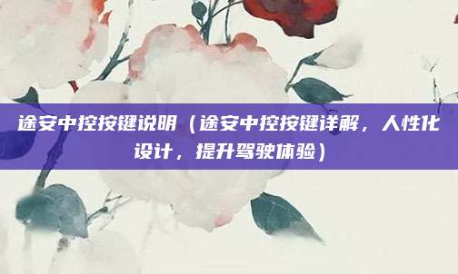 途安中控按键说明(途安中控按键详解,人性化设计,提升驾驶体验)