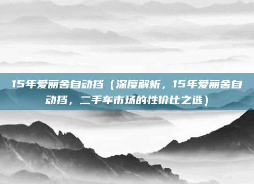 15年爱丽舍自动挡(深度解析,15年爱丽舍自动挡,二手车市场的性价比之选)