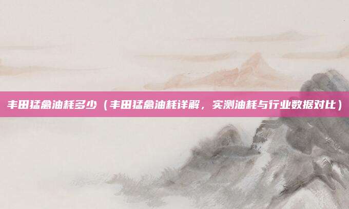 丰田猛禽油耗多少(丰田猛禽油耗详解,实测油耗与行业数据对比)