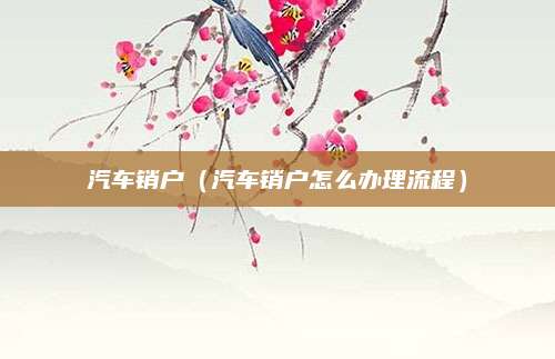 汽车销户(汽车销户怎么办理流程)